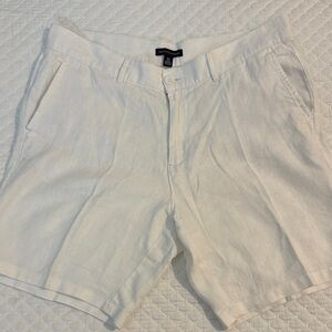 Saks Fifth Avenue Cream Linen Shorts